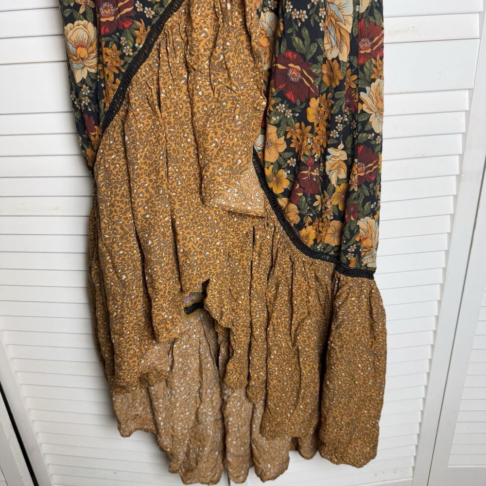 FARM Rio Floral Wrap Maxi Dress in Black, Rust & Mustard - Picture 10 of 14
